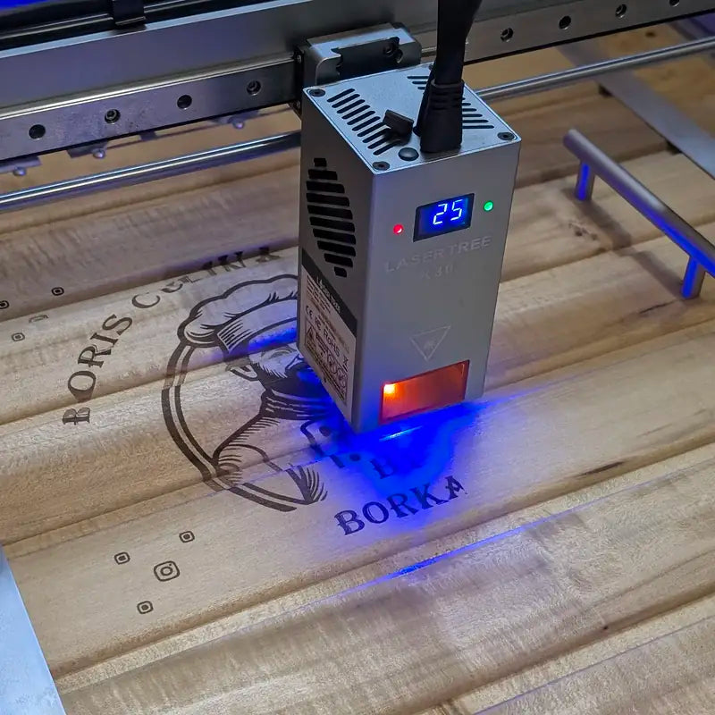 Laserbeschriftung der Holzelemente